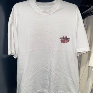 All Saints White Tee with Floral Logo